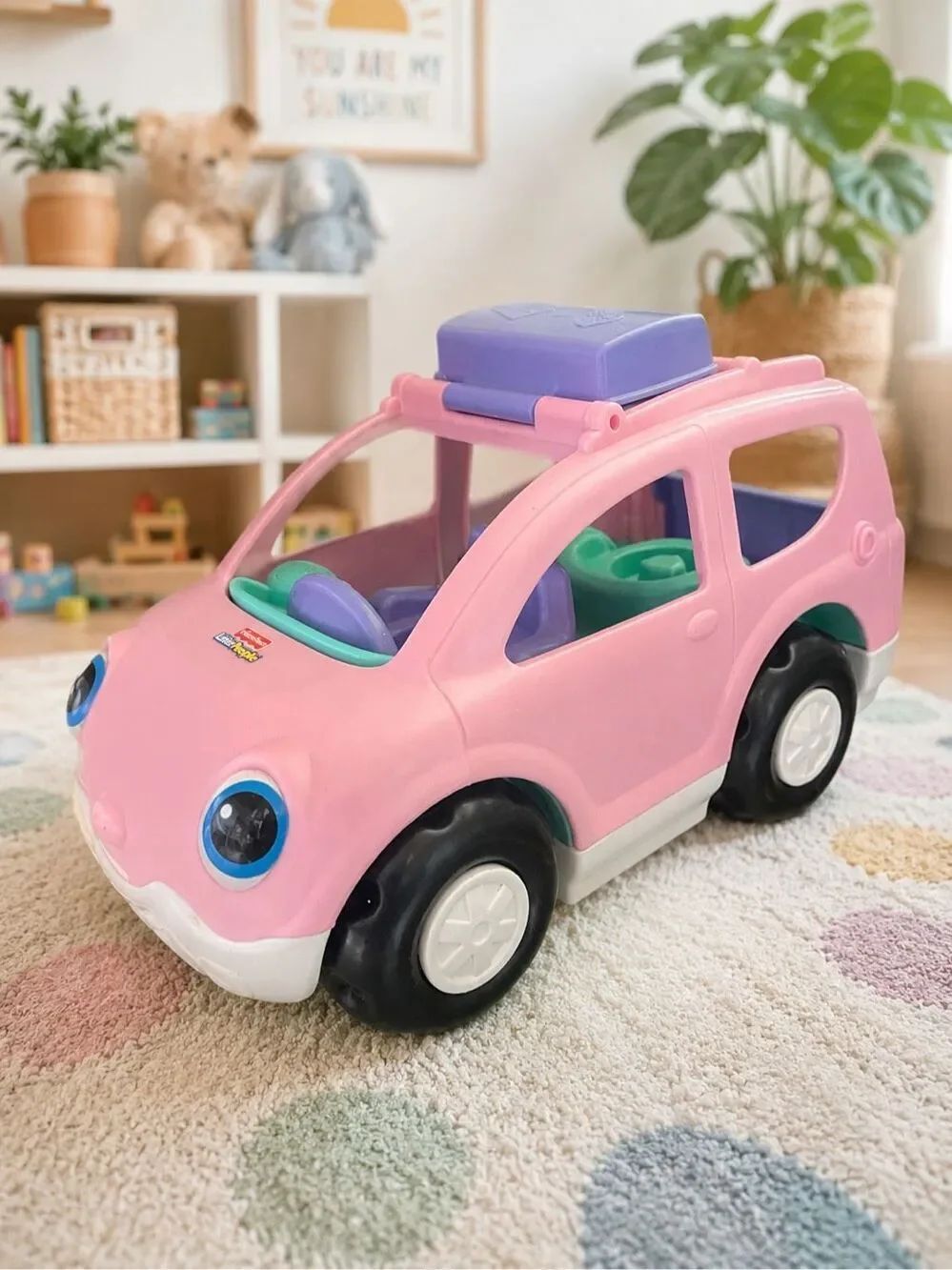 Fisher Price Little People Pink Mini Van Car with Sound and Music